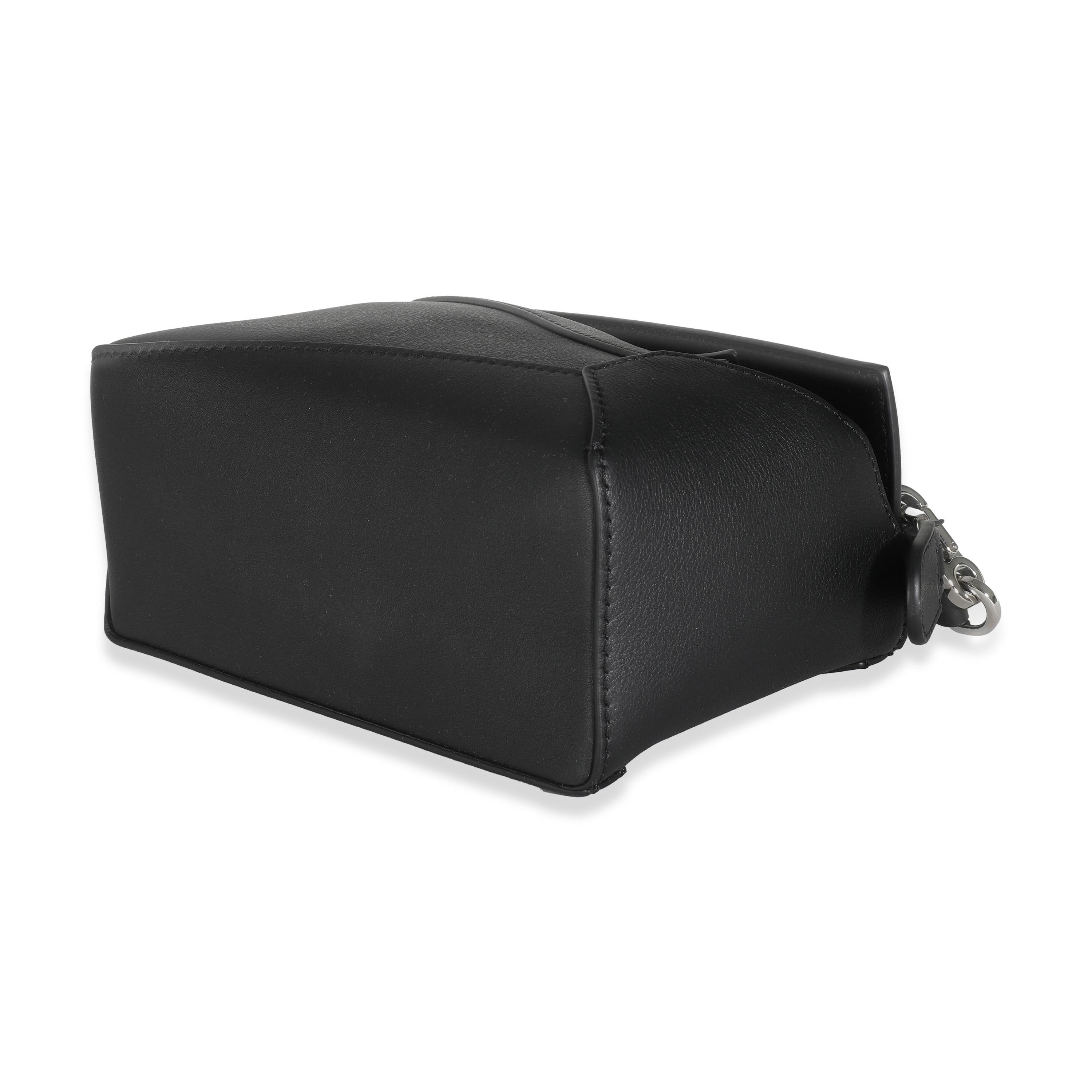 Loewe Black Calfskin Mini Puzzle Edge Bag For Sale 1