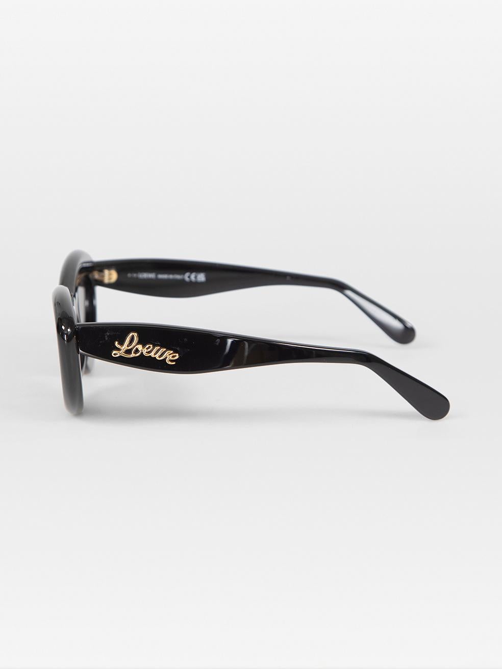 Loewe Black Cat Eye Tinted Oversized Sunglasses For Sale 1