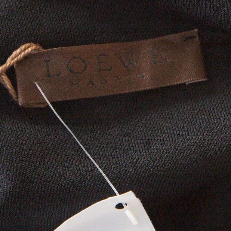 Loewe Black Crepe Knit Bateau Neck Tunic Top L For Sale at 1stDibs