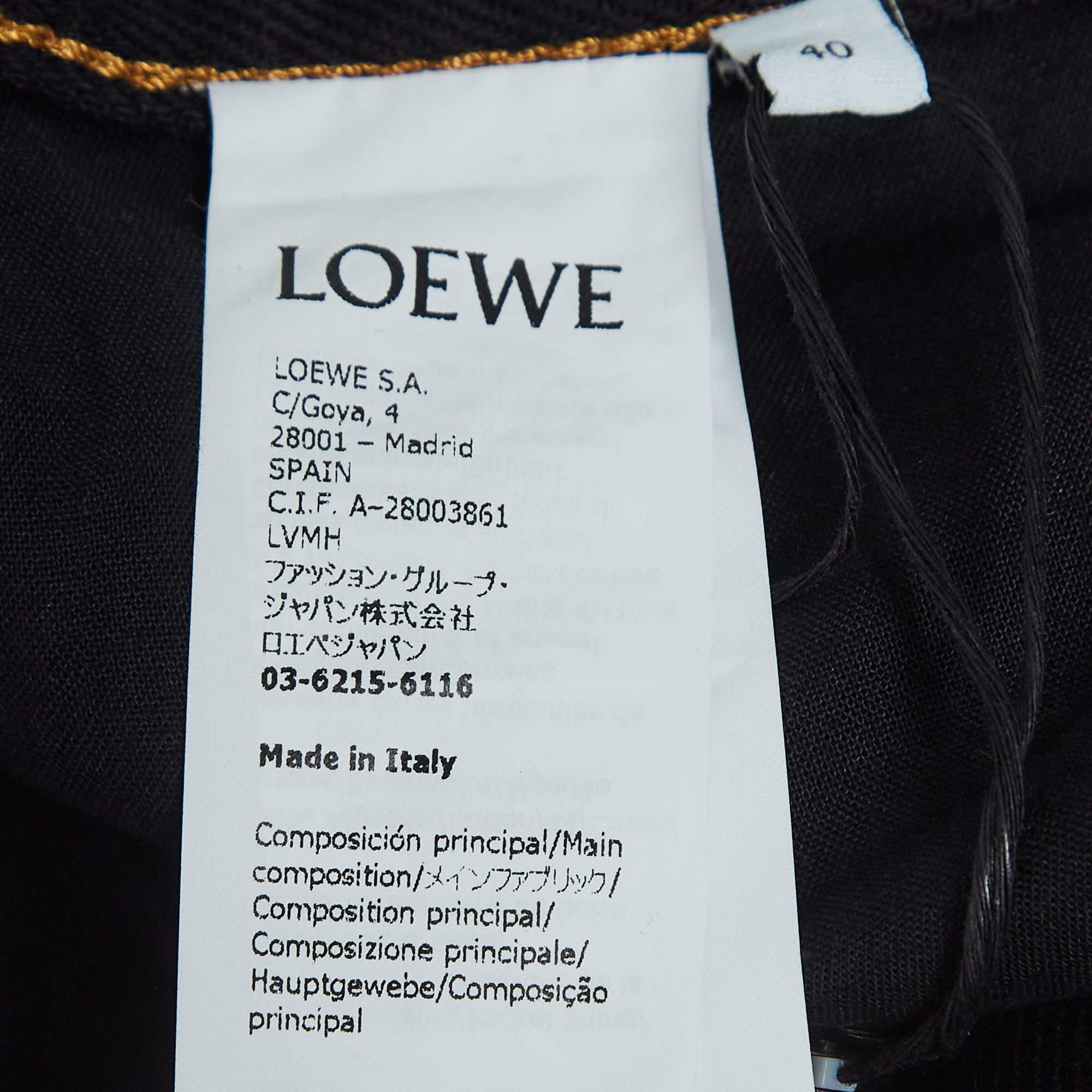 Women's Loewe Black Denim Anagram Pocket Jeans M