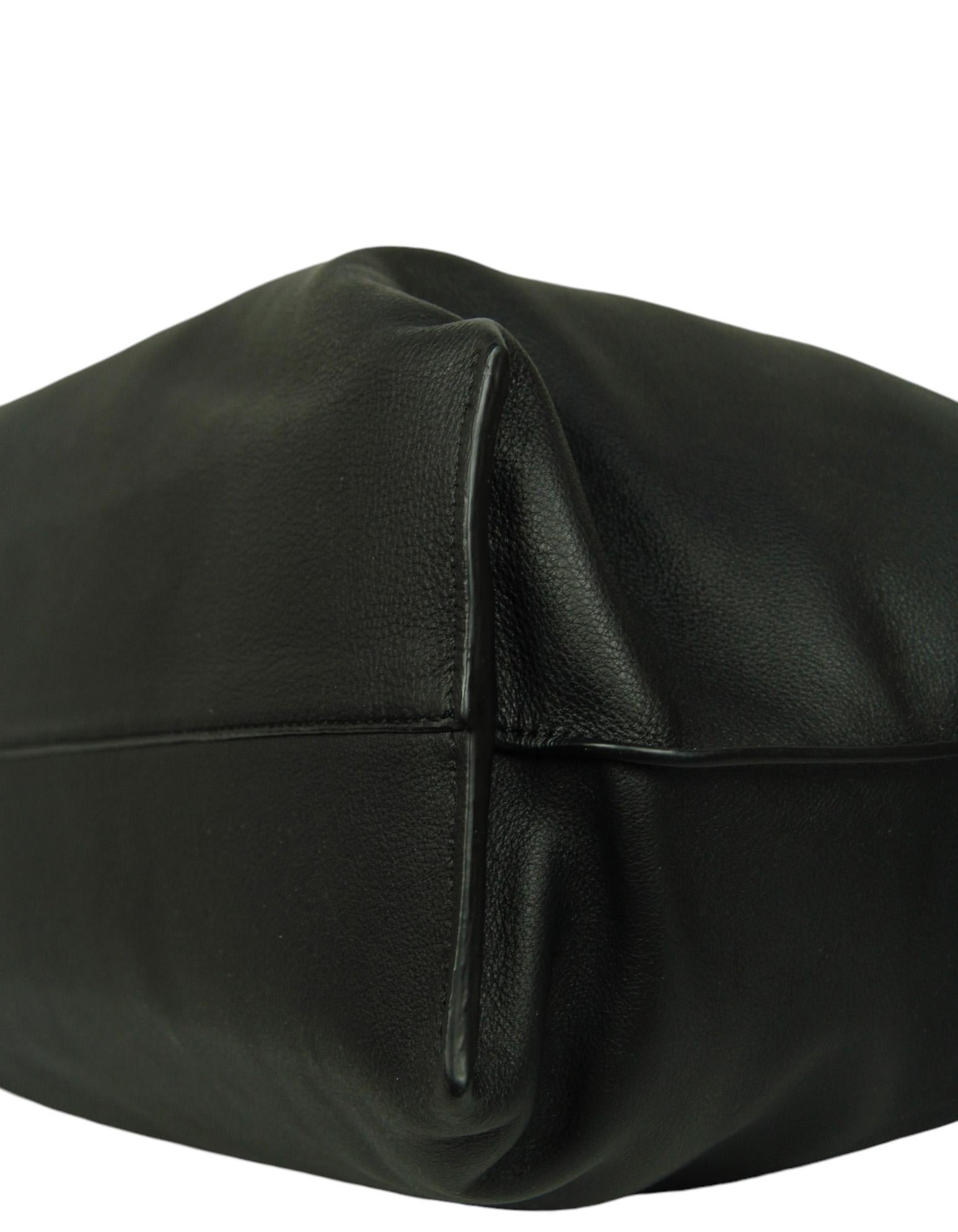Women's Loewe Black Flamenco Large Clutch Bag in Napa Leather w. Blind Embossed Anagram