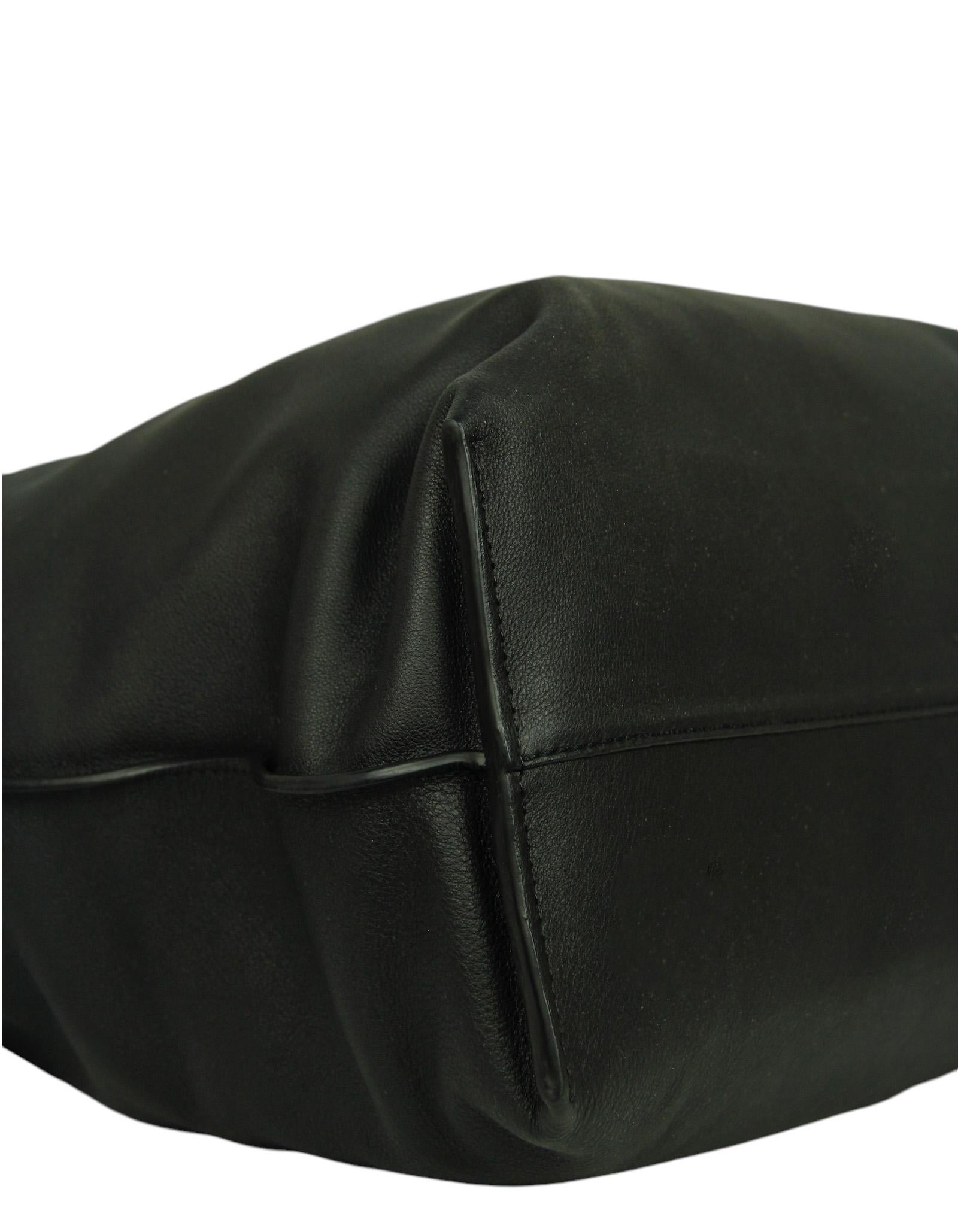 Loewe Black Flamenco Large Clutch Bag in Napa Leather w. Blind Embossed Anagram 1