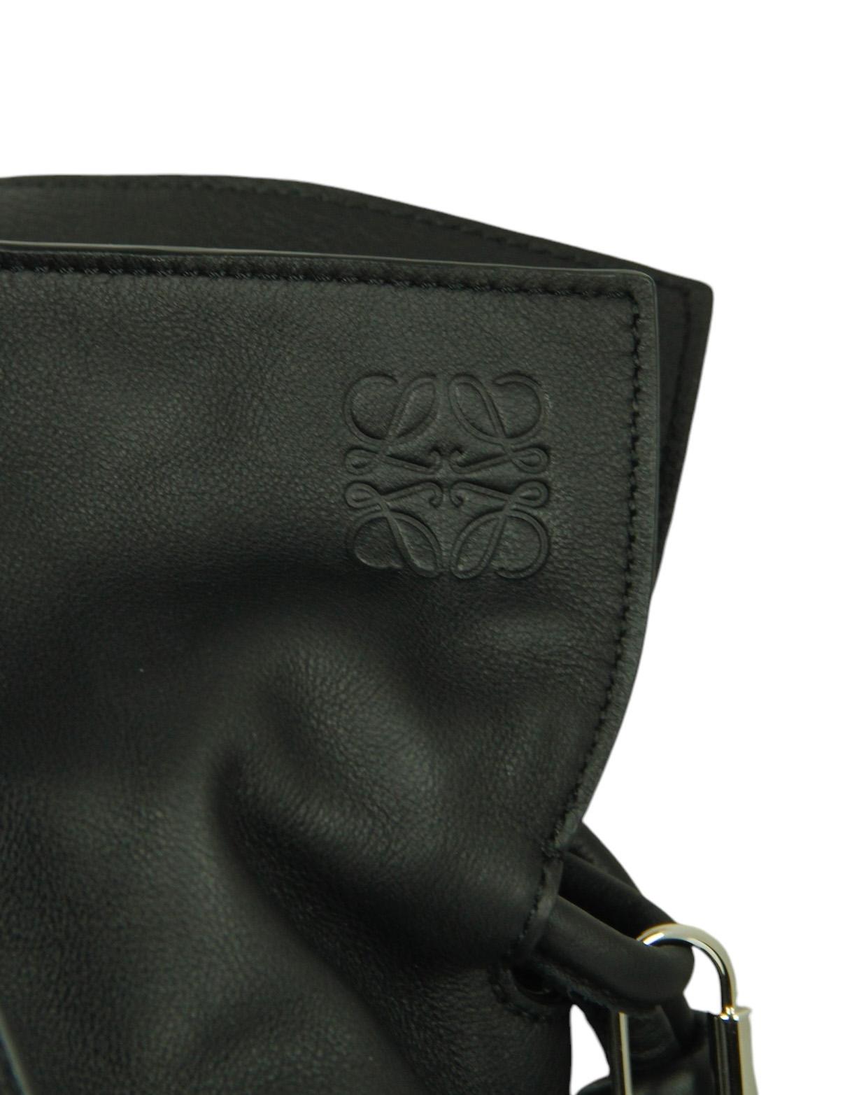 Loewe Black Flamenco Large Clutch Bag in Napa Leather w. Blind Embossed Anagram 5
