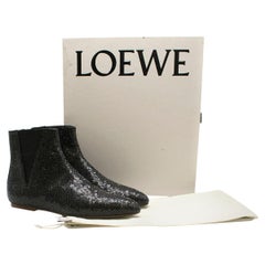 Loewe Black Flat Sequin Ankle Boots 41