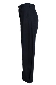 Loewe, jeans neri con bottoni a pressione alle caviglie