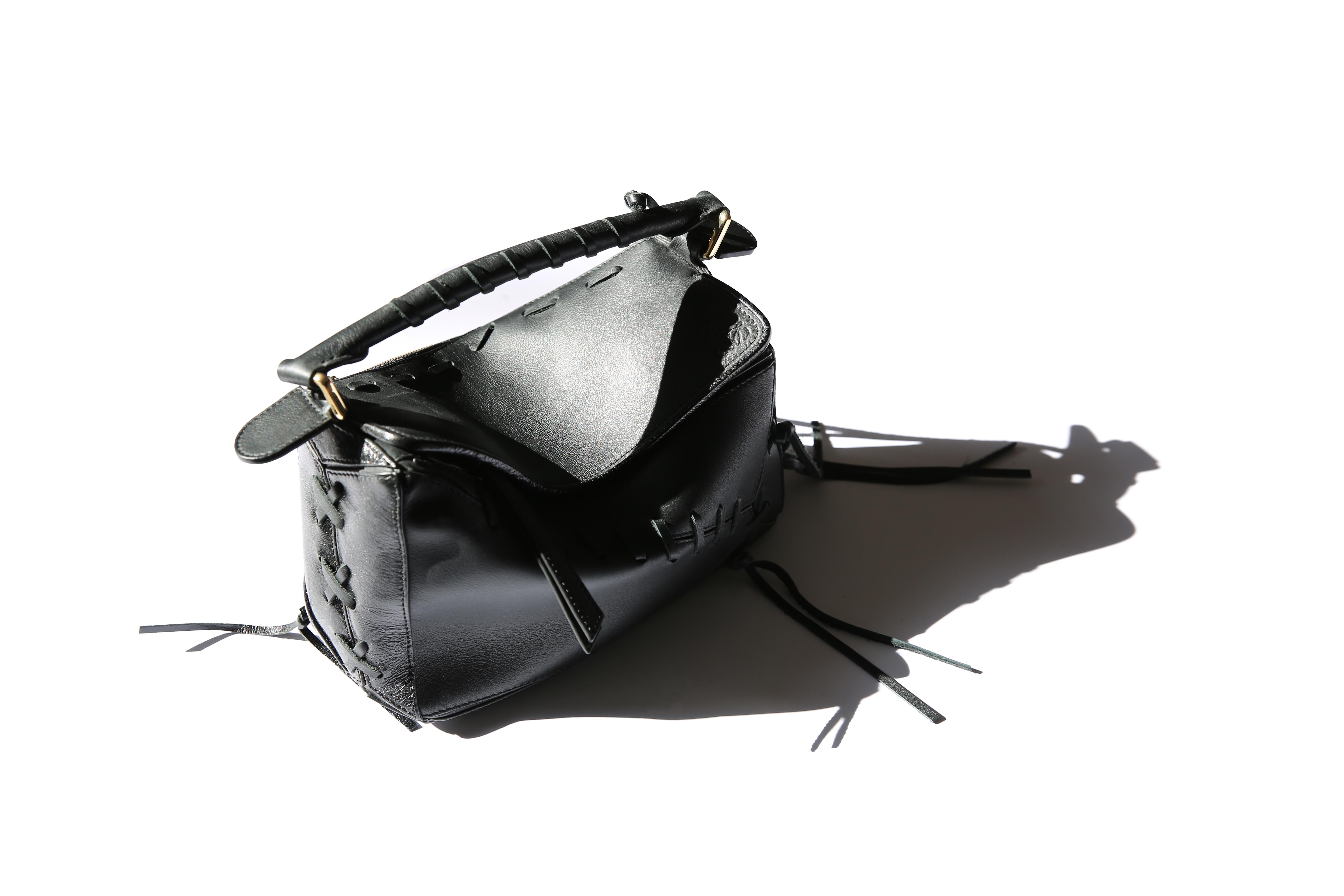 BLACK LOEWE RAFFIA PUZZLE SMALL BAG (A510S21XA9)