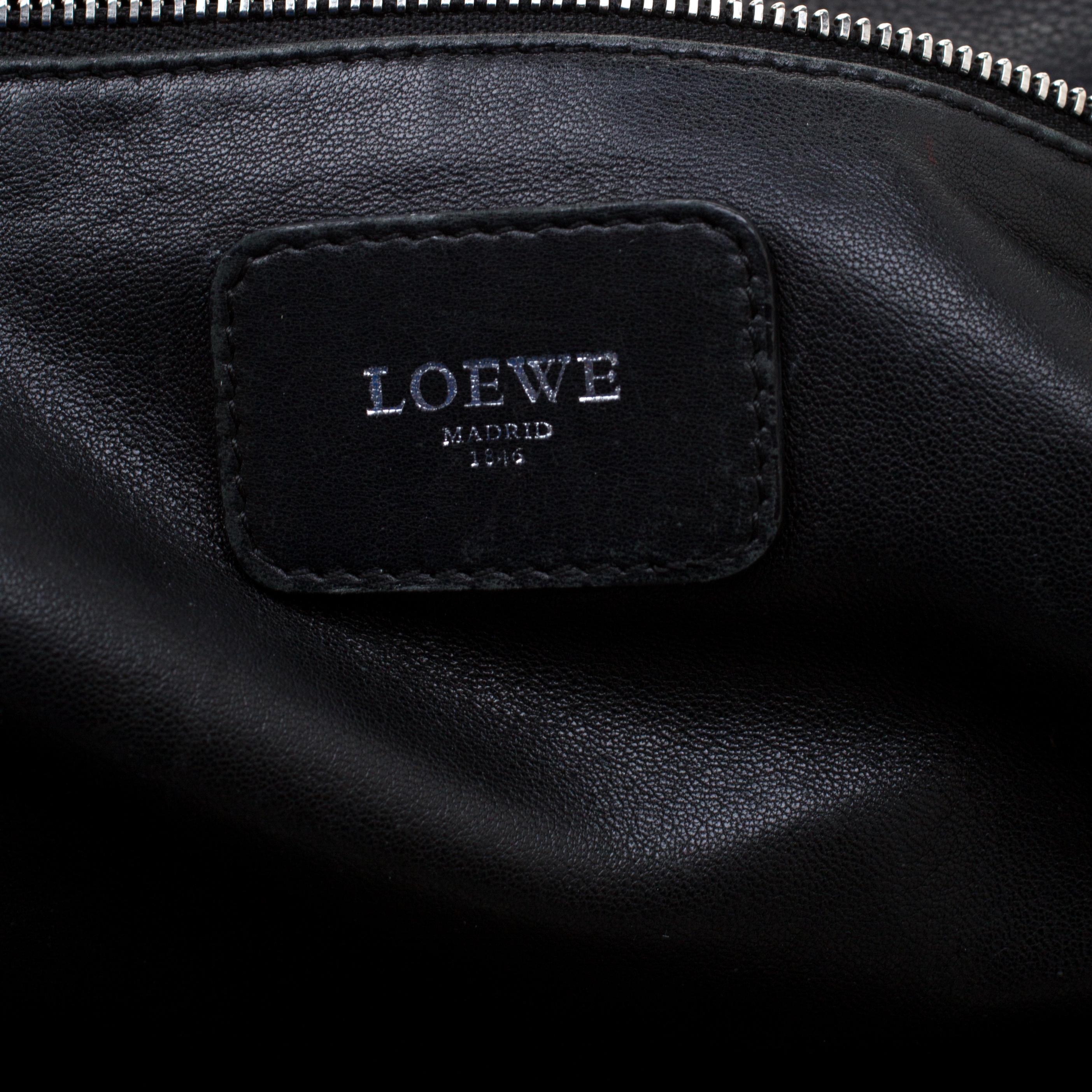 Women's Loewe Black Leather Amazona Satchel Bag