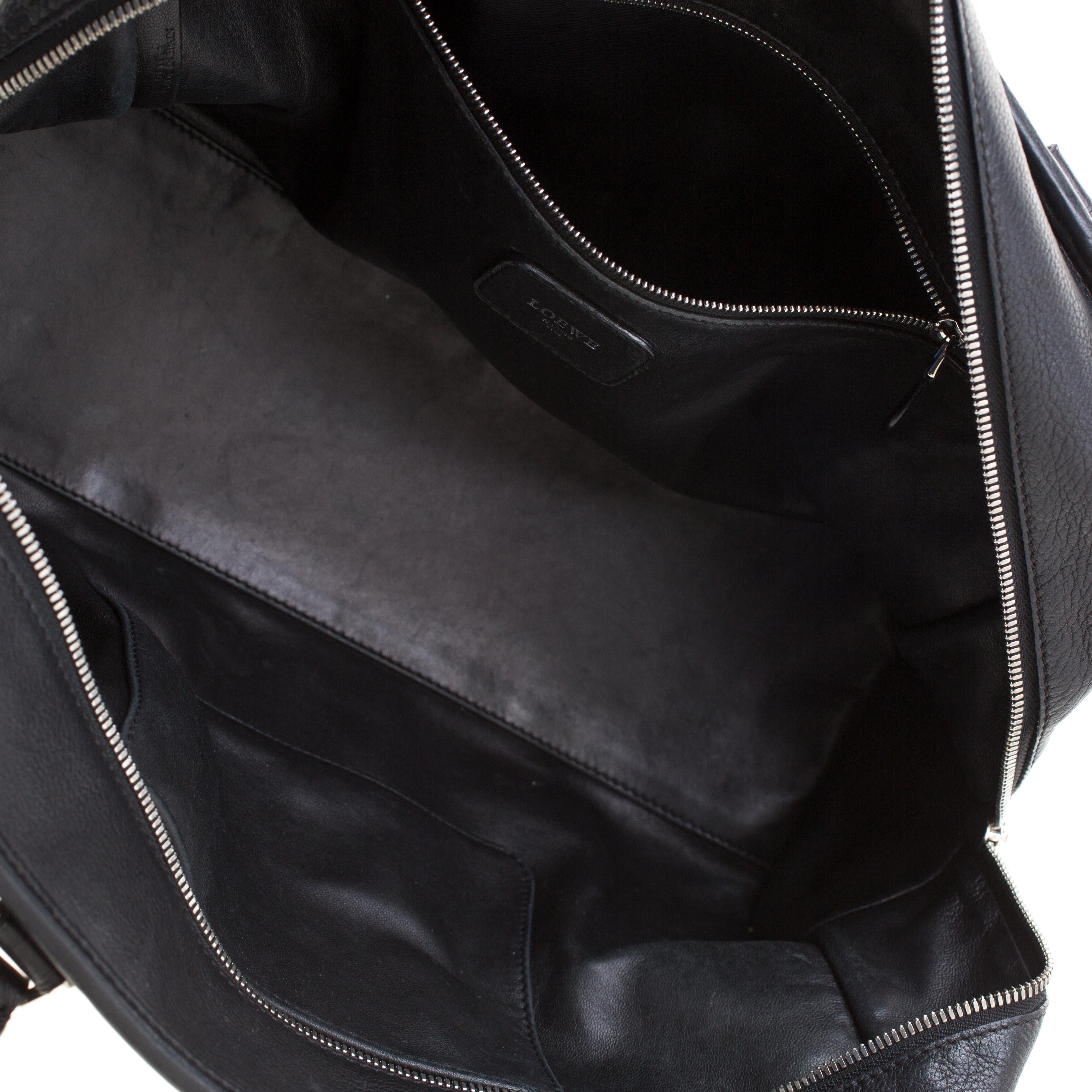 Loewe Black Leather Amazona Satchel Bag 1