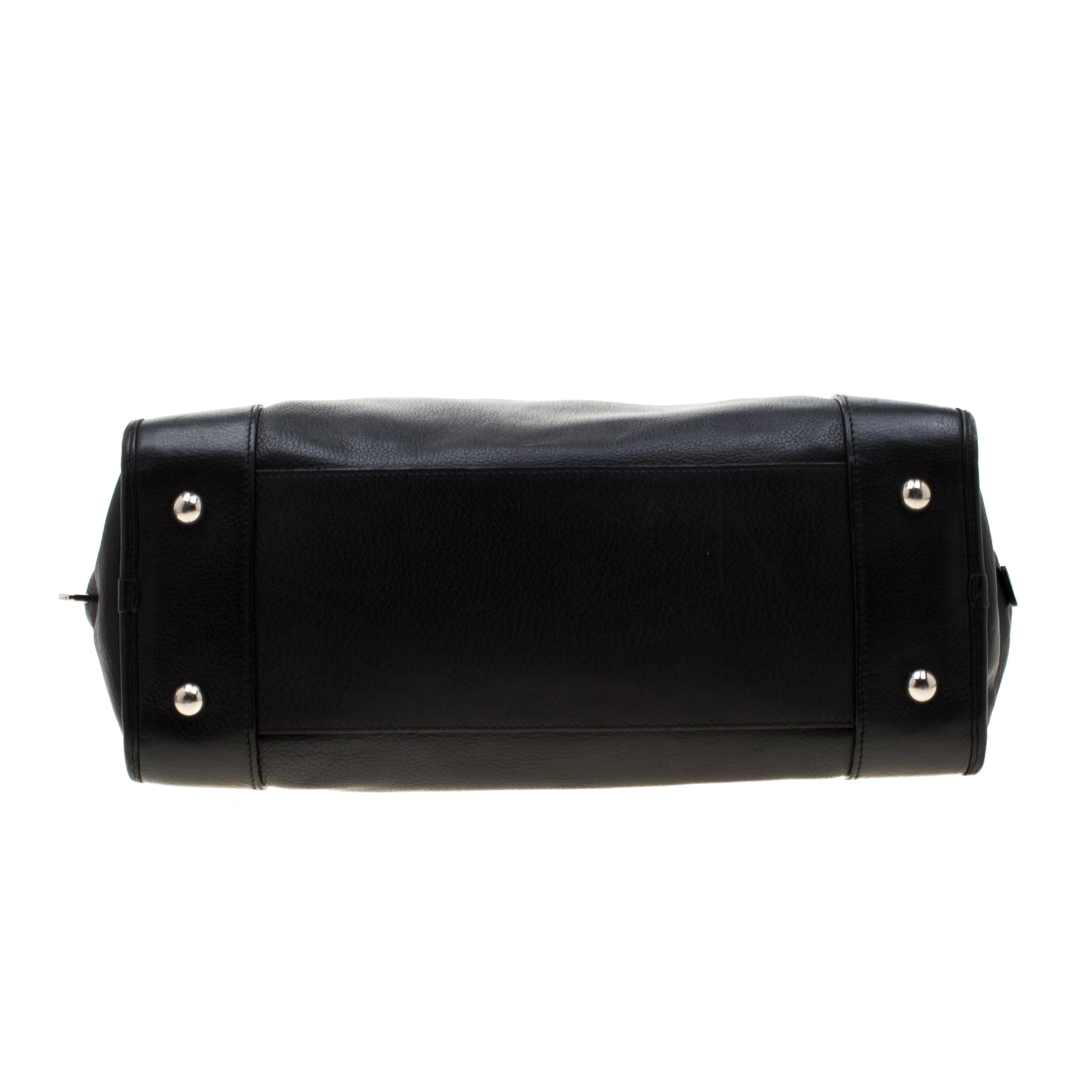 Loewe Black Leather Amazona Satchel Bag 3