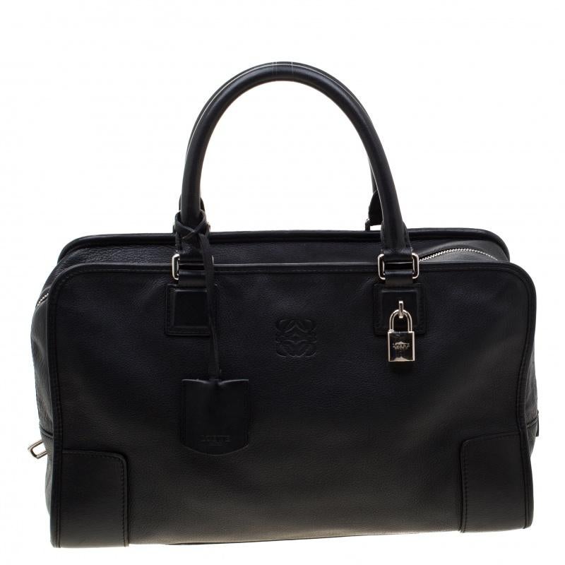 Loewe Black Leather Amazona Satchel Bag 4