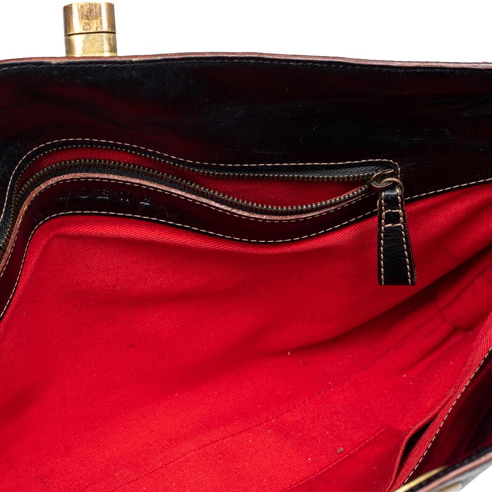 Loewe Black Leather And Suede Shoulder Bag 2