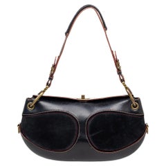 Loewe Black Leather And Suede Shoulder Bag