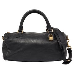 Loewe Black Leather Boston Bag