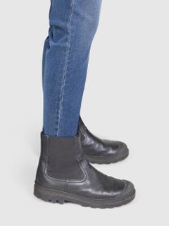 Loewe Black Leather Chelsea Round Toe Boots Size IT 37