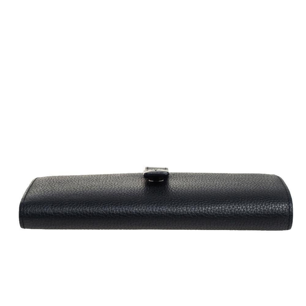 Loewe Black Leather Continental Wallet In Good Condition In Dubai, Al Qouz 2