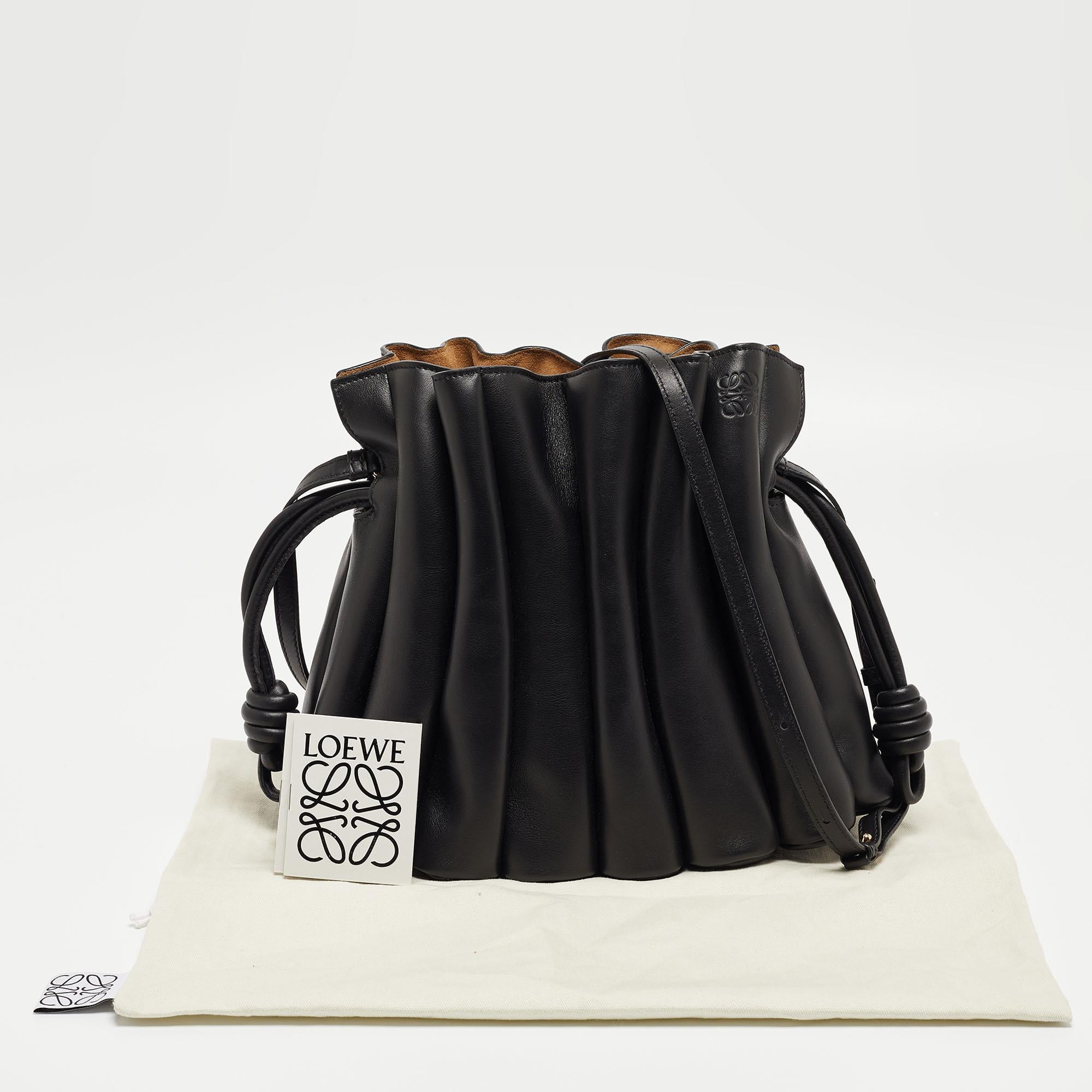 Loewe Black Leather Flamenco Knot Shoulder Bag 6