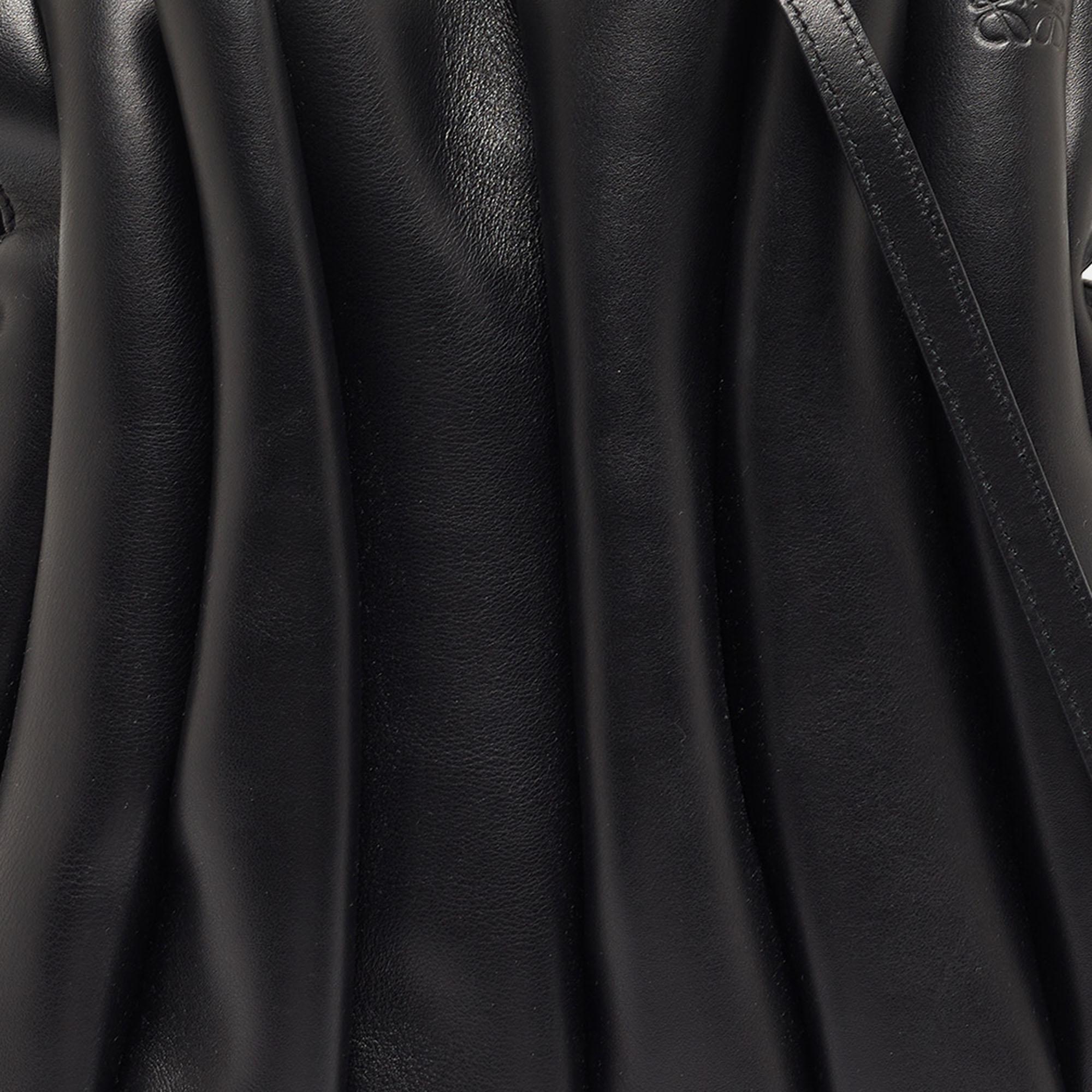 Loewe Black Leather Flamenco Knot Shoulder Bag 2