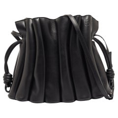 Loewe Black Leather Flamenco Knot Shoulder Bag