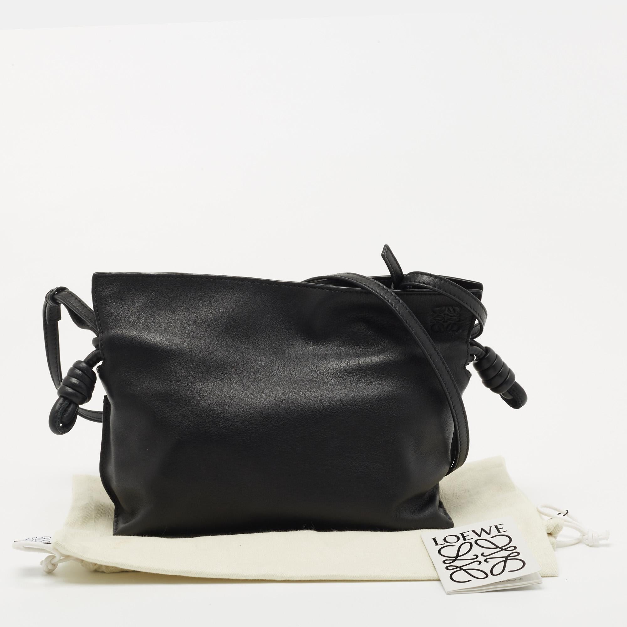 Loewe Black Leather Flamenco Shoulder Bag 8