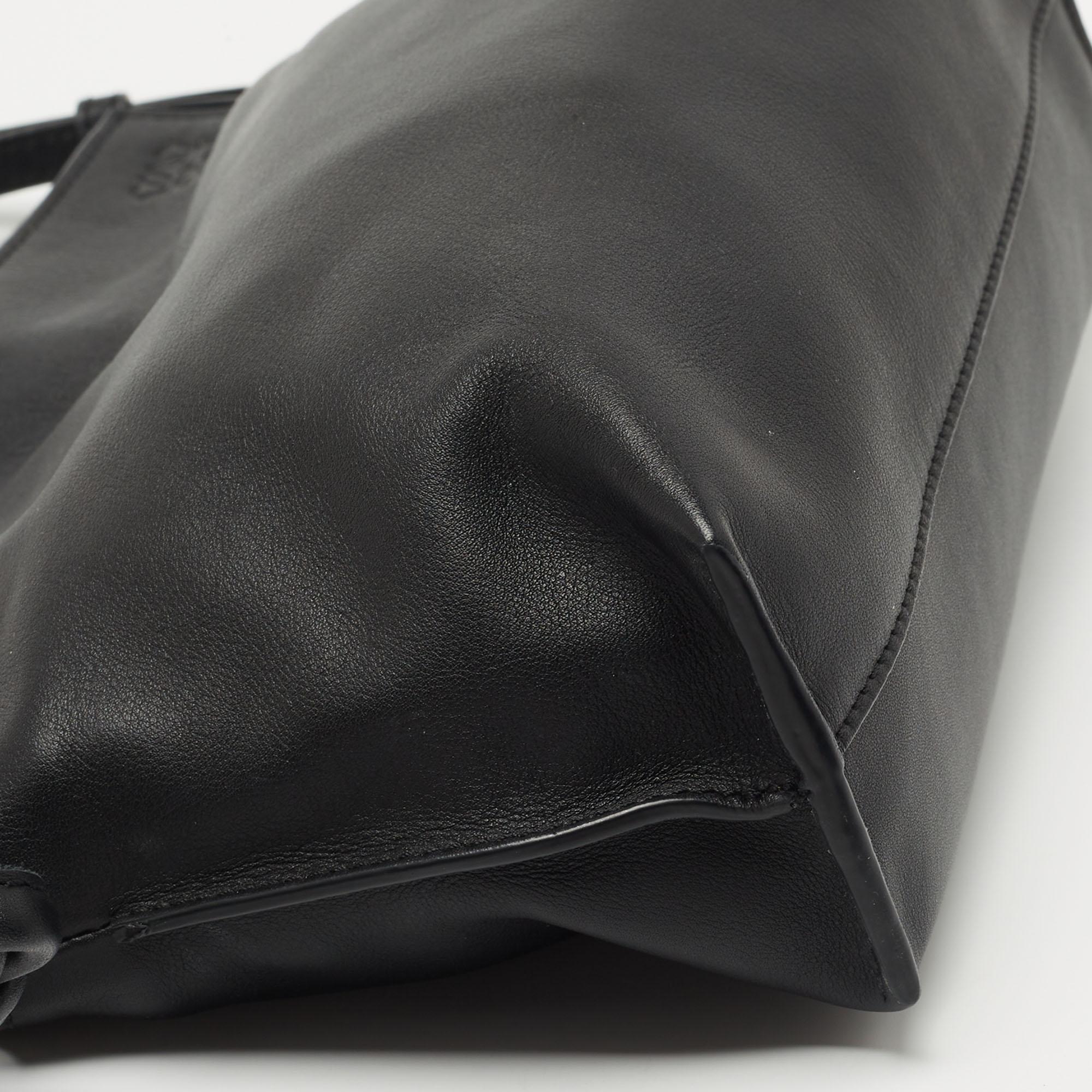 Loewe Black Leather Flamenco Shoulder Bag 1