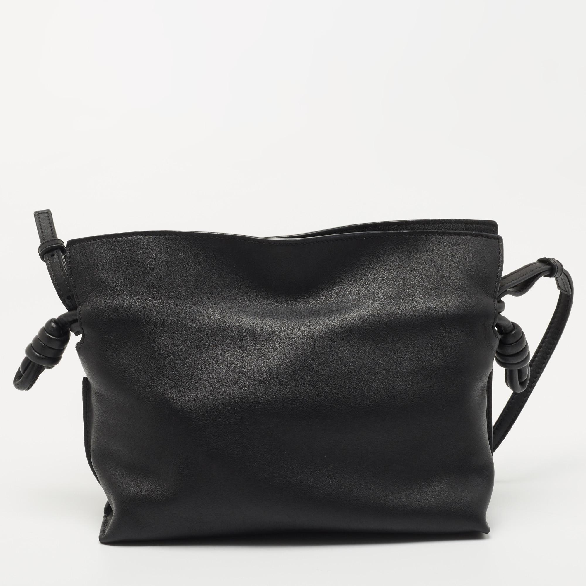 Loewe Black Leather Flamenco Shoulder Bag 3