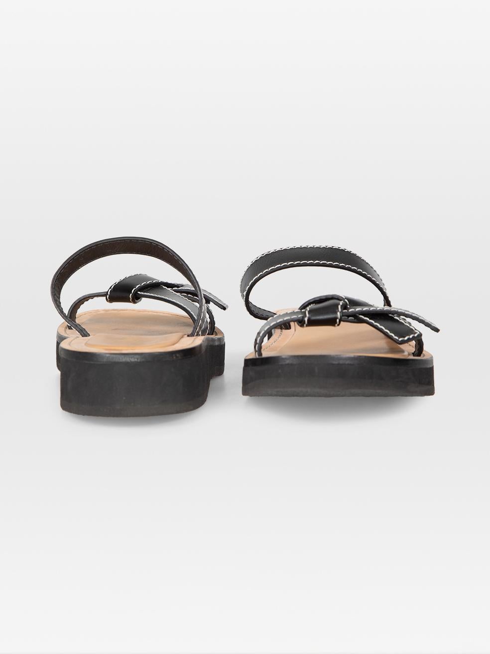 Loewe Schwarz Leder Knoten Detail Slides Größe IT 39 im Zustand „Hervorragend“ im Angebot in London, GB