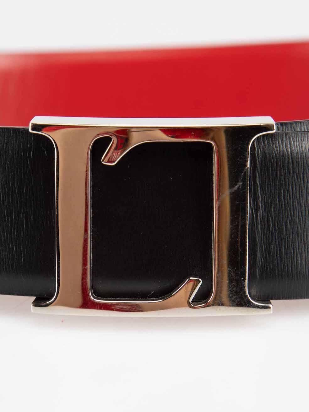 Women's Loewe Black Leather Logo Buckle Belt