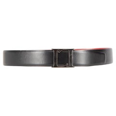 Used Loewe Black Leather Logo Buckle Belt