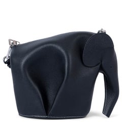 LOEWE black leather MINI ELEPHANT Crossbody Bag