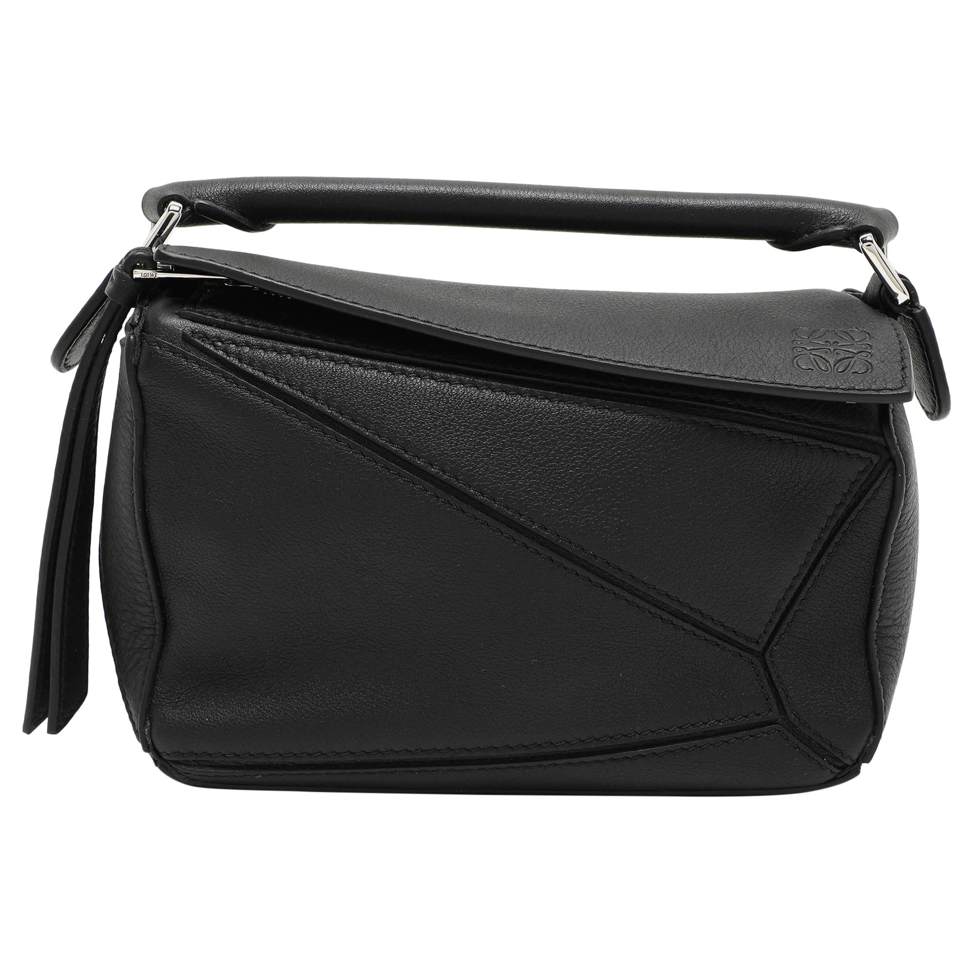 Loewe Black Leather Mini Puzzle Shoulder Bag