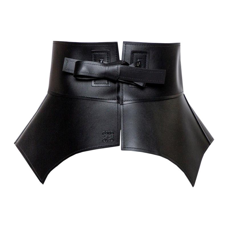 Loewe Black Leather Obi Waist Belt S