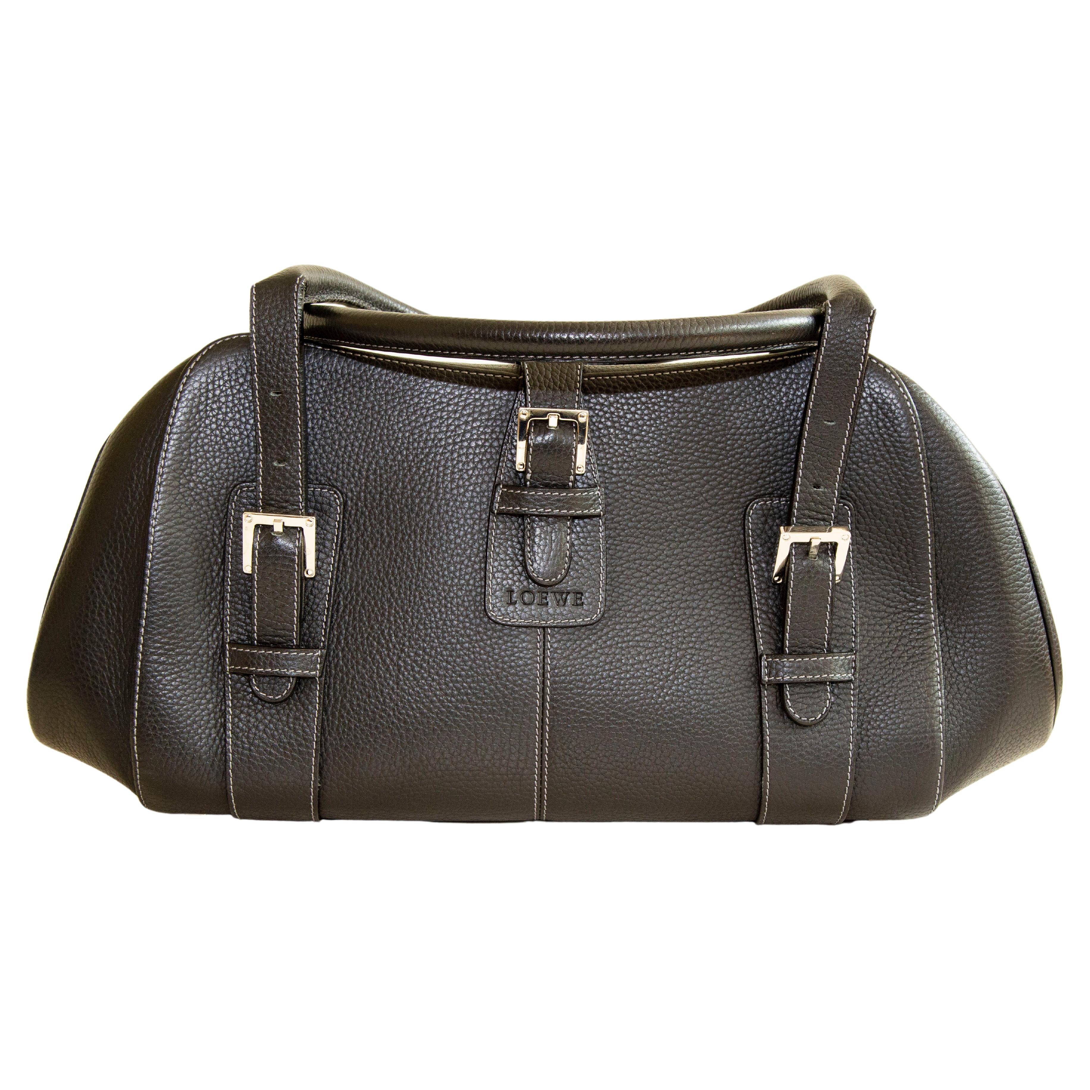 Loewe Black Leather Shoulder Bag For Sale