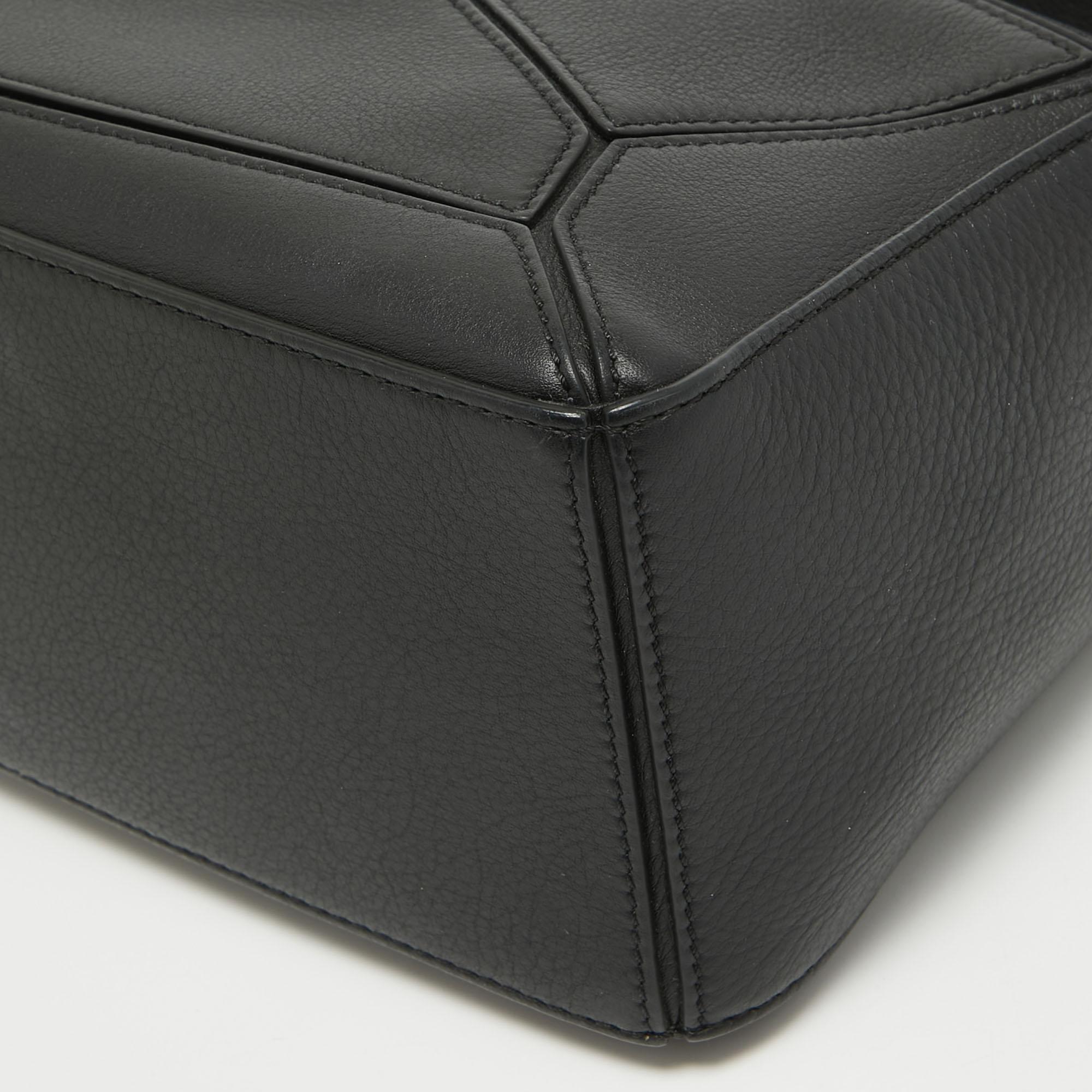 Loewe Black Leather Small Puzzle Shoulder Bag 2