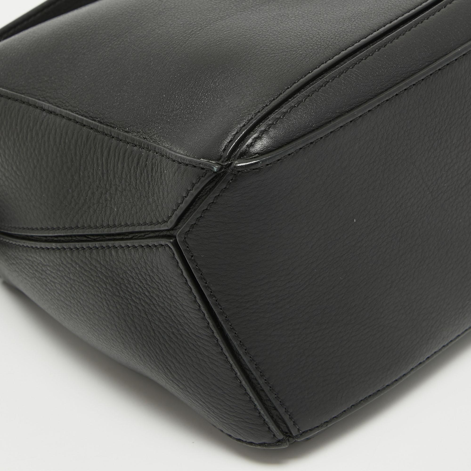 Loewe Black Leather Small Puzzle Shoulder Bag 3