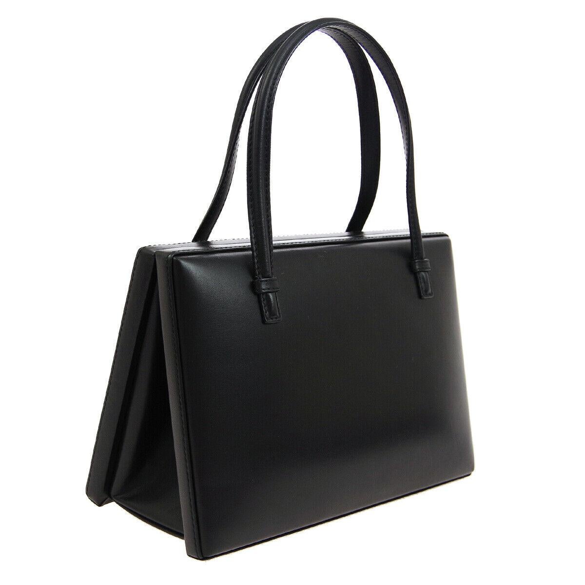 Loewe Black Leather Small Top Handle Satchel Tote Shopper Bag In Good Condition In Chicago, IL
