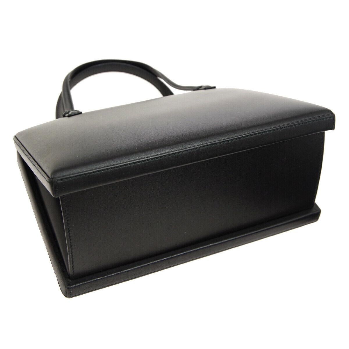 Women's Loewe Black Leather Small Top Handle Satchel Tote Shopper Bag
