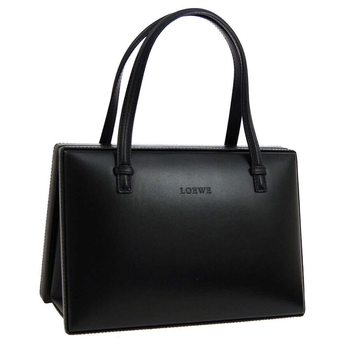 Loewe Black Leather Small Top Handle Satchel Tote Shopper Bag