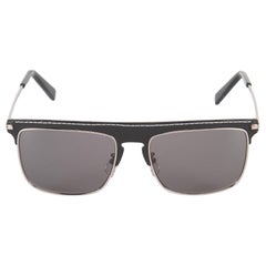 Loewe Black Leather Trim Square Sunglasses