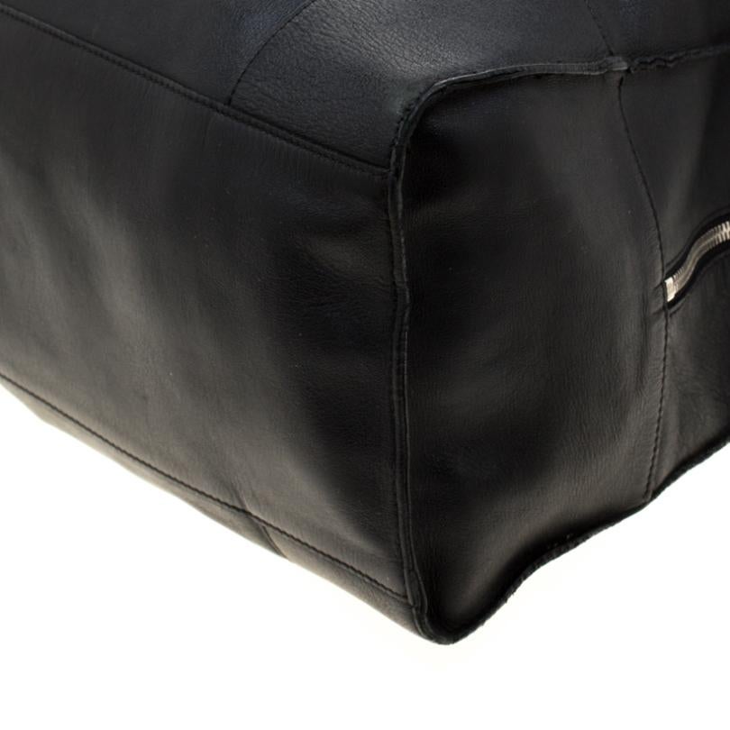 Women's Loewe Black Leather Zipper Tote
