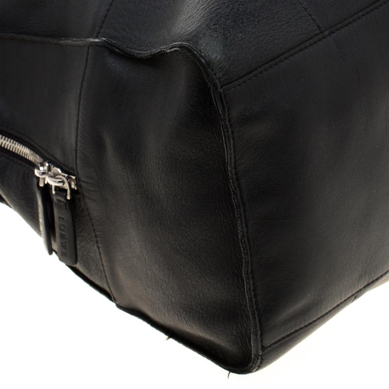 Loewe Black Leather Zipper Tote 2