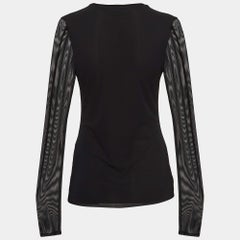 Loewe Black Mesh Anthurium Printed Full Sleeves Top L