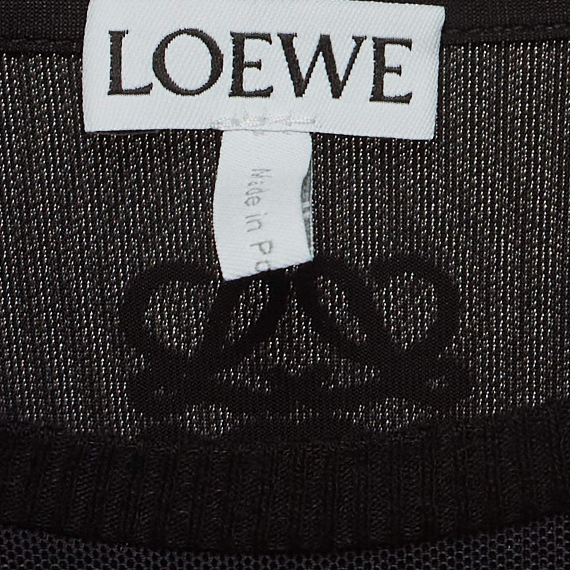 De las mujeres Loewe Top Negro Malla Anturio Estampado Mangas Completas L en venta