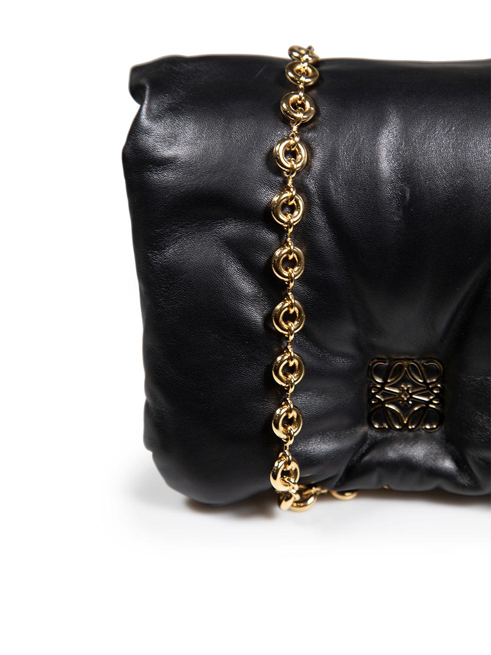 Loewe Black Nappa Leather Puffer Goya Shoulder Bag For Sale 3