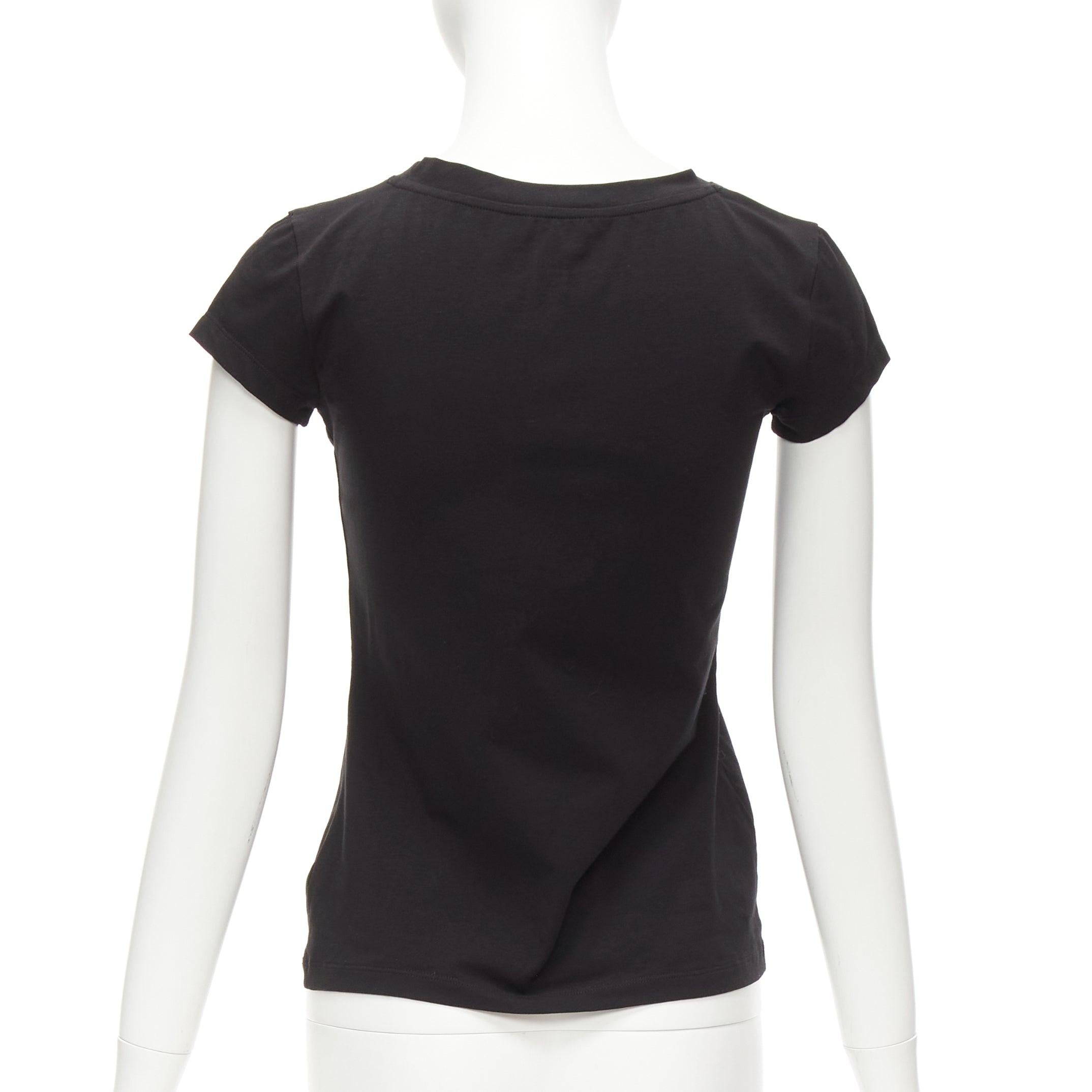 Women's LOEWE black orange glass crystal red glitter logo cotton blend tshirt XS For Sale