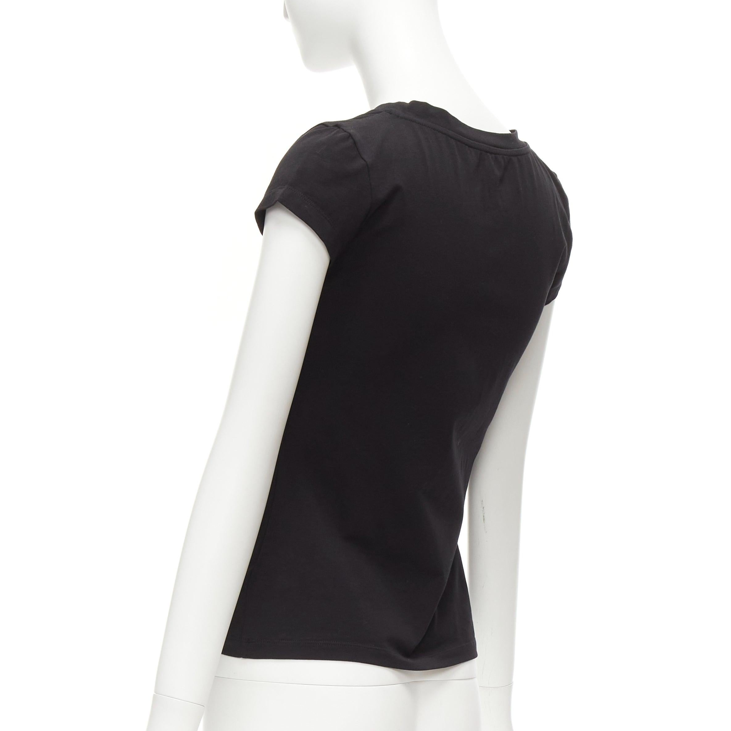 LOEWE black orange glass crystal red glitter logo cotton blend tshirt XS For Sale 1