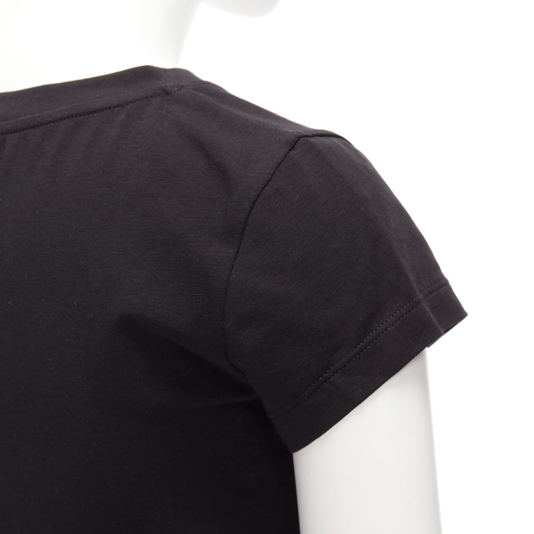 LOEWE tshirt en coton mélangé noir orange cristal rouge logo pailleté XS en vente 3