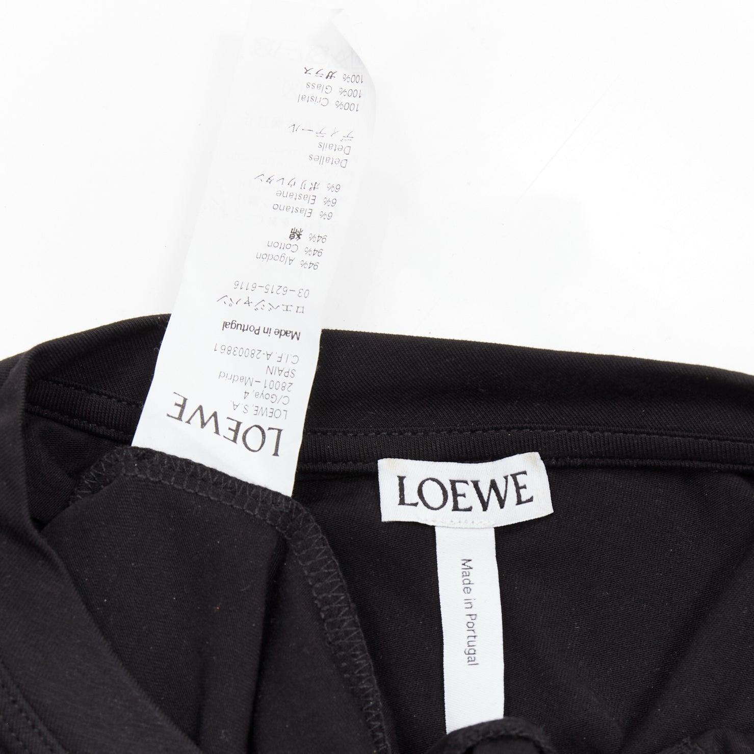 LOEWE black orange glass crystal red glitter logo cotton blend tshirt XS For Sale 3