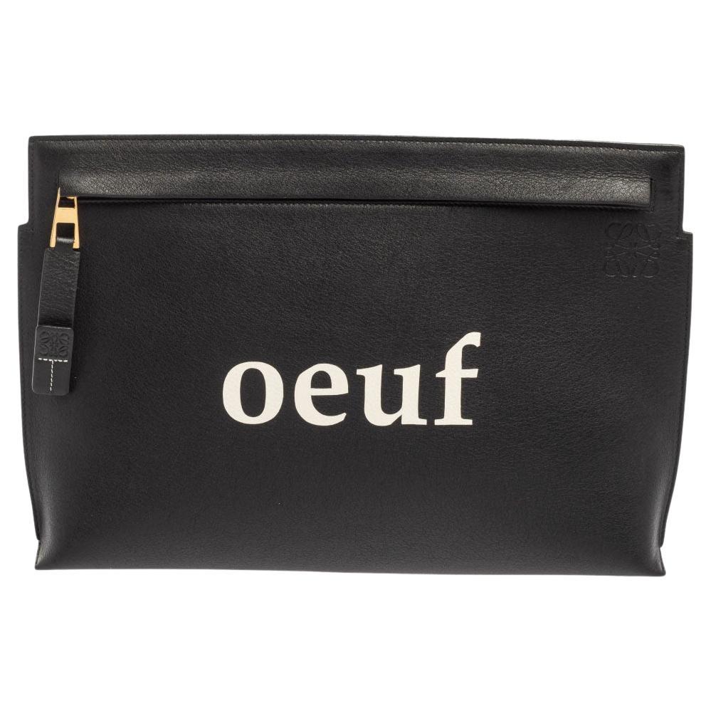 Loewe Black Leather Clutch at 1stDibs