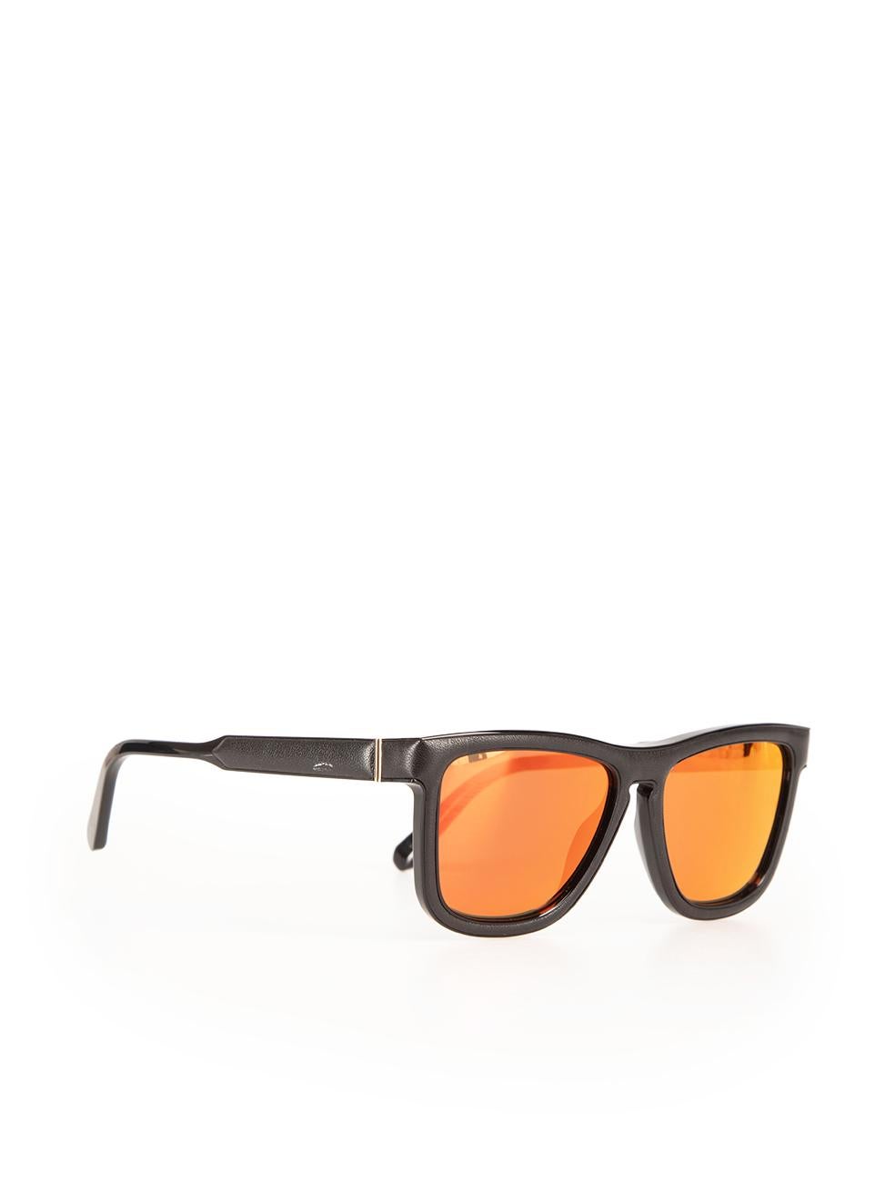 Orange Loewe Black & Red Mirrored Square Sunglasses