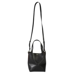 Loewe Black Shiny Calfskin Mini Puzzle Fold Tote